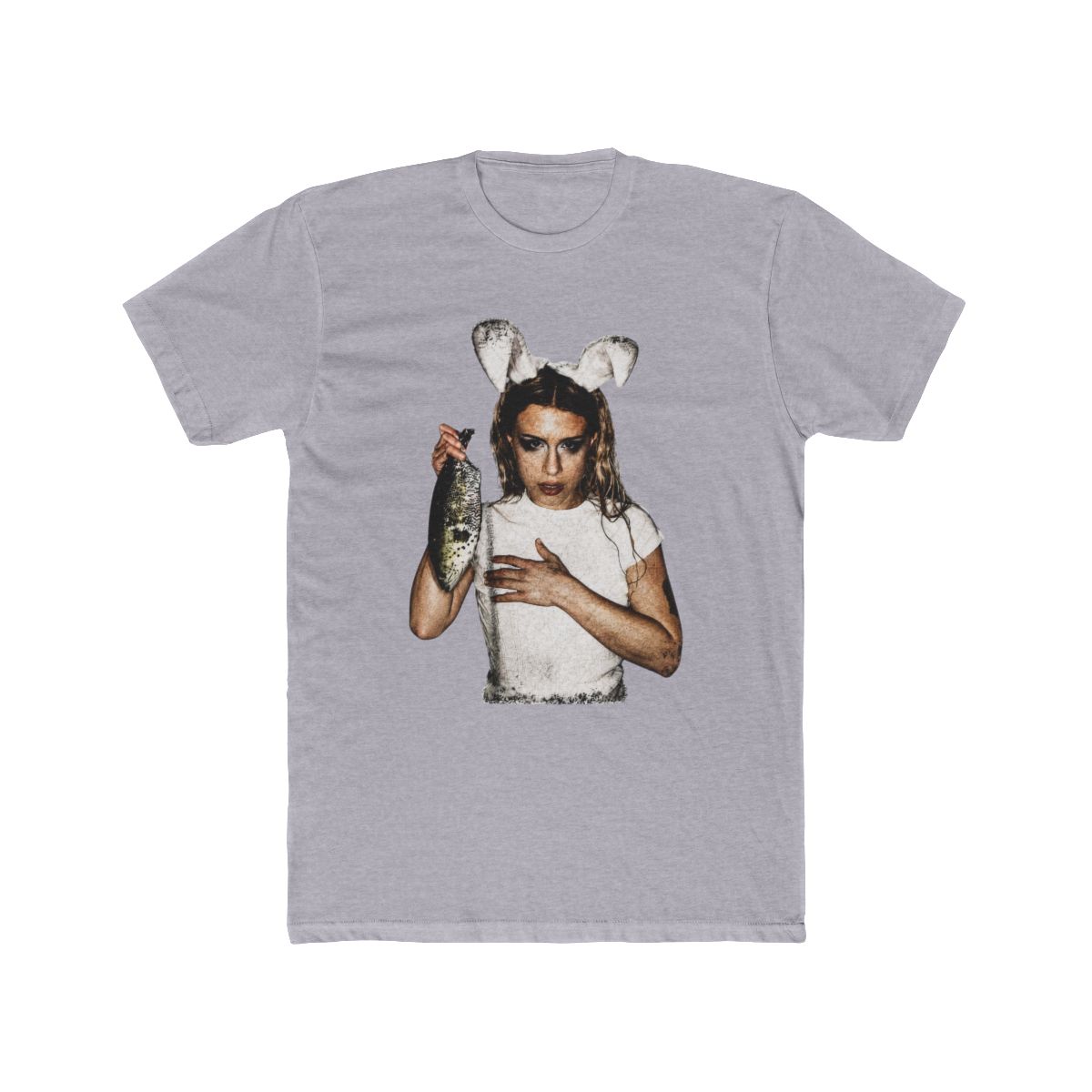 Summer Black Beach Short-Sleeve Slayyyter Bunny Ears T Shirt, Pop Star Graphic Tee, Vintage Aesthetic Singer Shirt, Indie Pop Fan Merch
