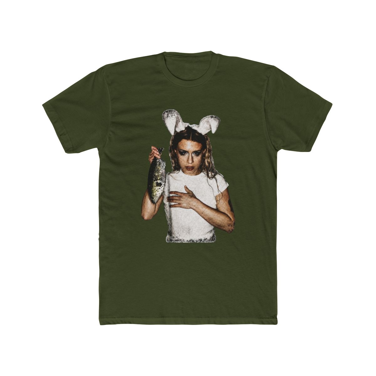 Summer Black Beach Short-Sleeve Slayyyter Bunny Ears T Shirt, Pop Star Graphic Tee, Vintage Aesthetic Singer Shirt, Indie Pop Fan Merch - alternate angle 4, merchandise